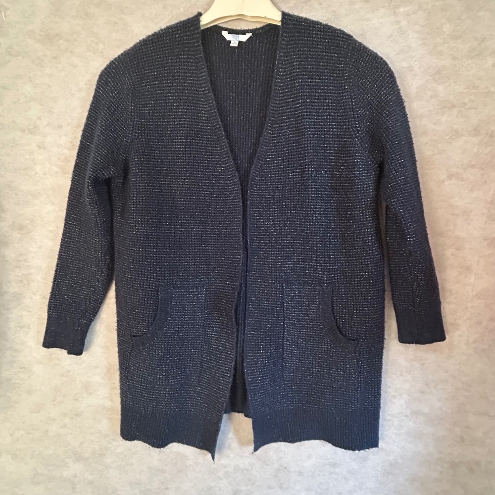Time and Tru Women XL Blue Cove Melange Open Front Cardigan Sweater TTL48323